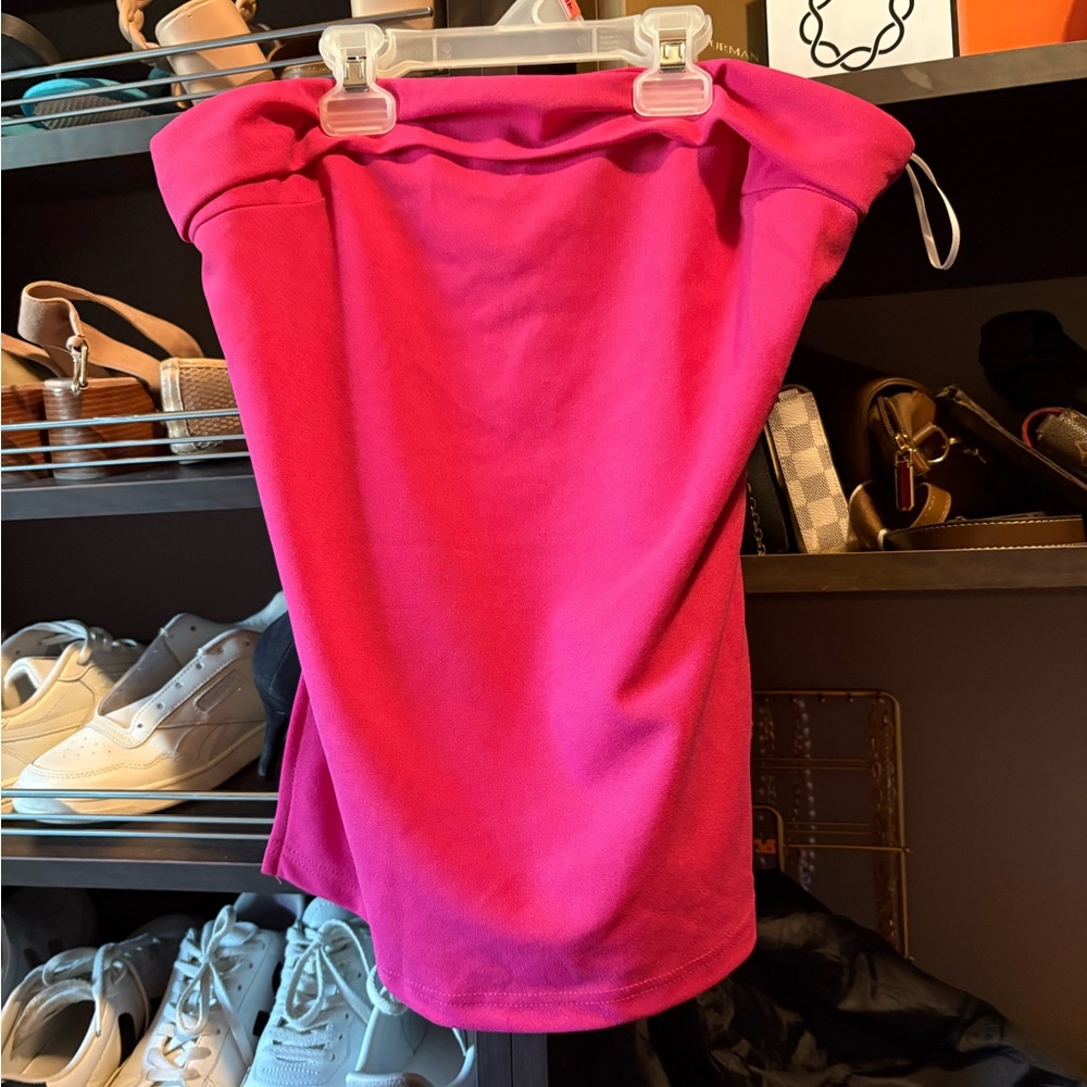 SHEIN Fuchsia Off-Shoulder Blouse